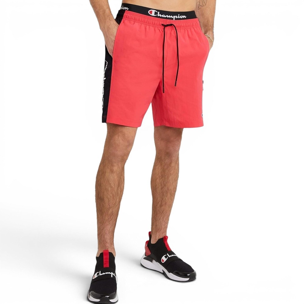 Champion 7" Hybrid Shorts Men 2XL Red Black Water Resistant Ripstop Training NEW